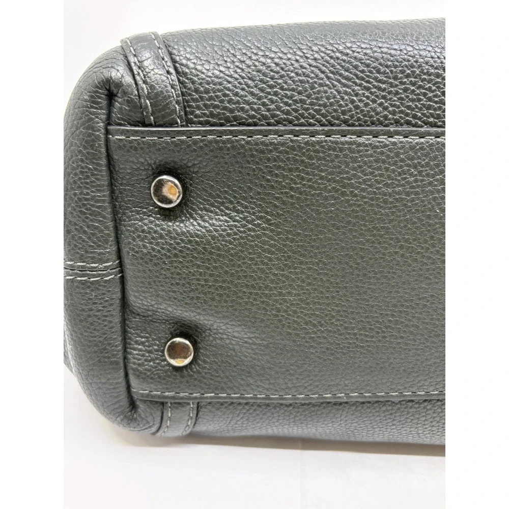 COACH Turnlock Edie Shoulder Bag Navy Retail Dark Green Leather